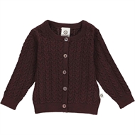 Knit Cable cardigan, Müsli, Coffee, str 62 cm